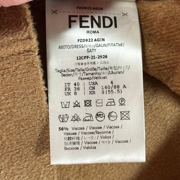 Fendi x Skims Velvet Knit Dress Tan - Picture 7 of 10